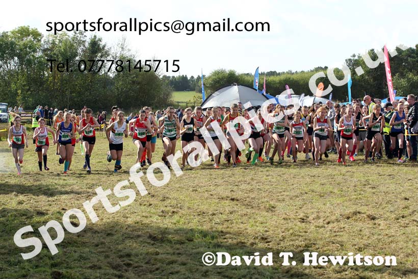 Girls under-15s 2021 North Eastern Harrier League, Druridge Bay. Photo: David T. Hewitson/Sports for All Pics